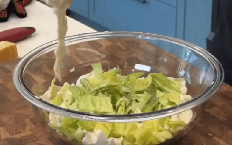 chicken crust Caesar salad pizza